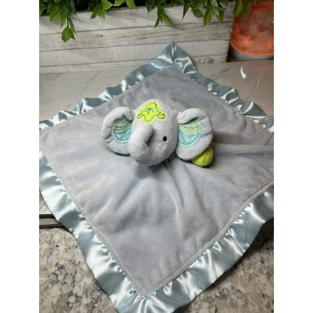 Elephant Lovey Security Blanket Blue Plush Stuffed Animal Toy‎ Nuture 13